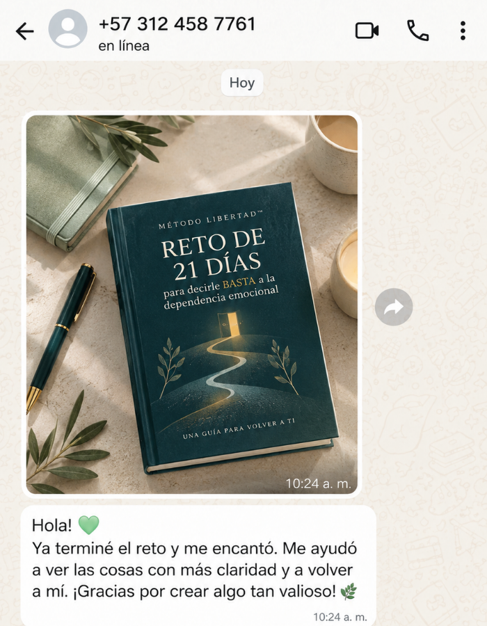 Testimonio 1 de cliente recibido por WhatsApp